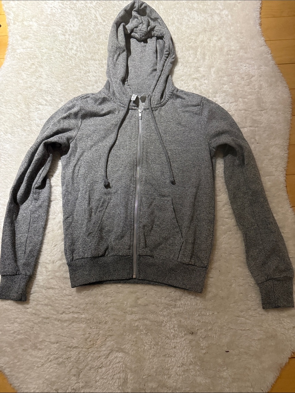 H&M Gray Zip-Up Hooded Bomber Jacket